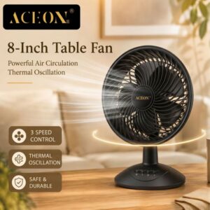 8'' TABLE FAN - MODEL TF-9 BLACK
