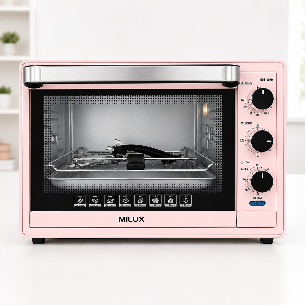 MILUX Electric Oven MOT-0030 – 30L | Powder Pink