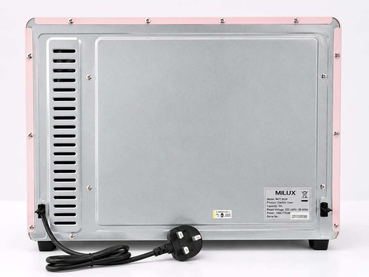 MILUX Electric Oven MOT-0030 – 30L | Powder Pink - Image 3