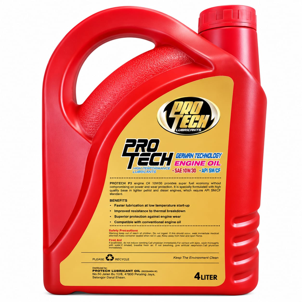 PRO TECH P3 Engine Oil 10W/30 API SM/CF (4L) - Image 2